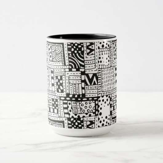 Geïnspireerde Indiase Abstracte figuren Mok (Midden)