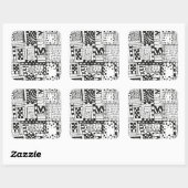 Geïnspireerde Indiase Abstracte figuren Vierkante Sticker (Vel)