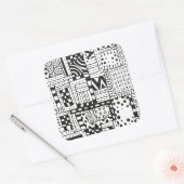 Geïnspireerde Indiase Abstracte figuren Vierkante Sticker (Envelop)