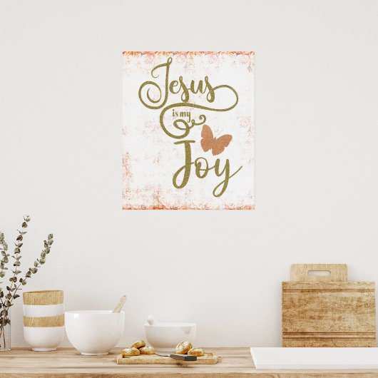  geïnspireerde Jezus is mijn Joy Quote Poster (Keuken)