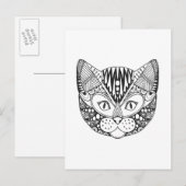 Geïnspireerde kat briefkaart (Voorkant / Achterkant)