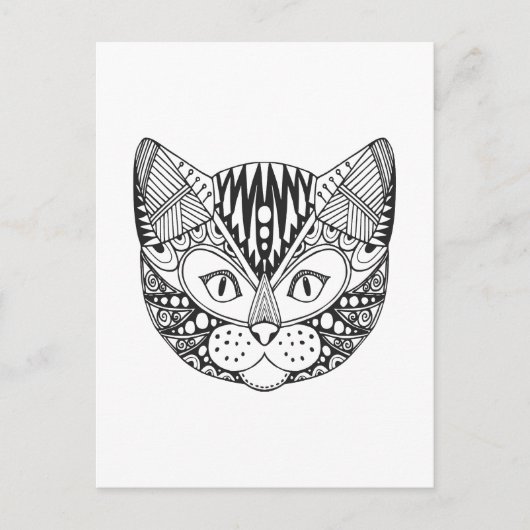 Geïnspireerde kat briefkaart (Voorkant)