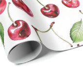  geïnspireerde kersen en bladeren cadeaupapier (Rol Hoek)