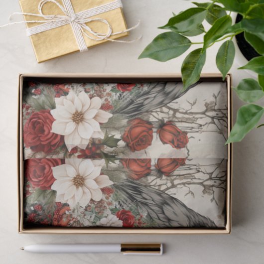  geïnspireerde kerst bloemenraven tissuepapier (Geschenk)