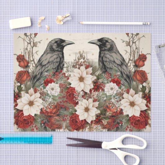  geïnspireerde kerst bloemenraven tissuepapier (Craft)