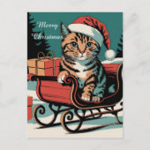 geïnspireerde kerstkat feestdagenkaart (Voorkant)