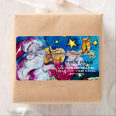 GEÏNSPIREERDE KERSTMAN SPELEN VIOOL MET UIL Kerstm Etiket (Insitu)