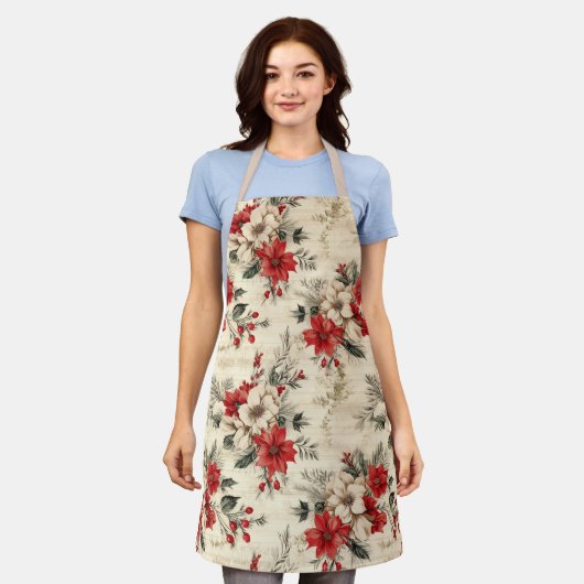  geïnspireerde kerstpoinsettias schort (Gedragen)