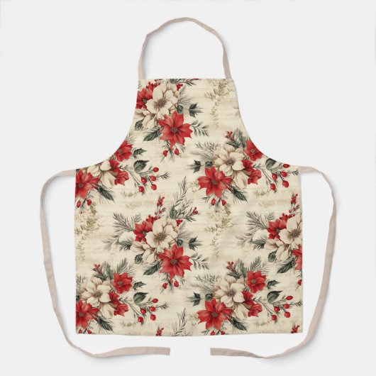  geïnspireerde kerstpoinsettias schort (Voorkant)