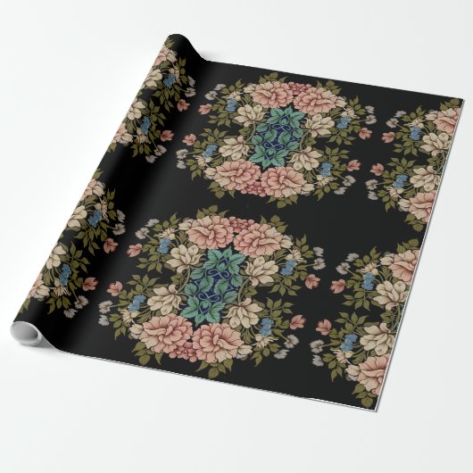  geïnspireerde klassieke bloemen elegant cadeaupapier (Uitgerold)