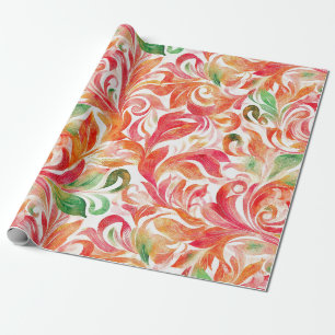 -geïnspireerde kleurrijke Paisley bladpatroon (5) Cadeaupapier