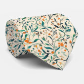 -geïnspireerde kleurrijke Paisley Leaf Pattern (3) Stropdas (Opgerold)