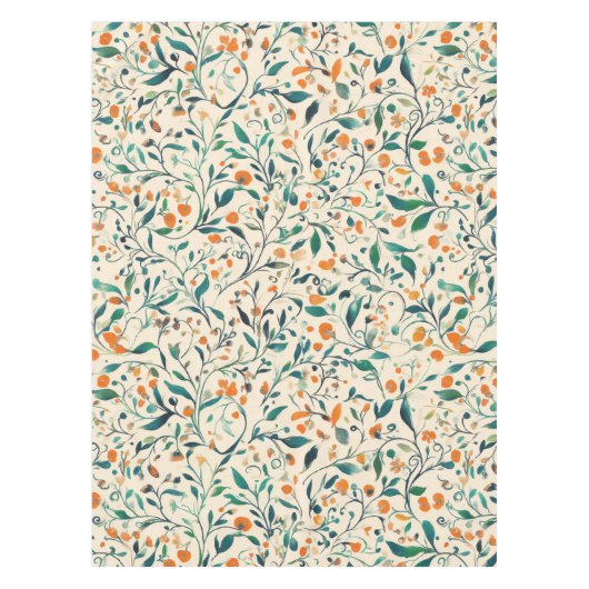 -geïnspireerde kleurrijke Paisley Leaf Pattern (3) Tafelkleed (Voorkant)