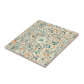 -geïnspireerde kleurrijke Paisley Leaf Pattern (3) Tegeltje (Zijkant)