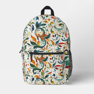 -geïnspireerde kleurrijke Paisley Leaf Pattern Bedrukte Rugzak