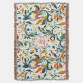 -geïnspireerde kleurrijke Paisley Leaf Pattern Deken (Voorkant Verticaal)