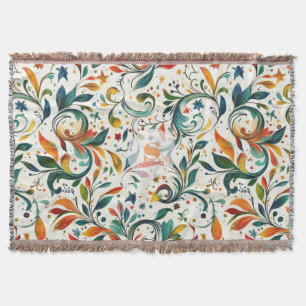 -geïnspireerde kleurrijke Paisley Leaf Pattern Deken
