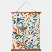 -geïnspireerde kleurrijke Paisley Leaf Pattern Hangend Wandkleed (Voorkant)