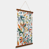 -geïnspireerde kleurrijke Paisley Leaf Pattern Hangend Wandkleed (Gebogen)