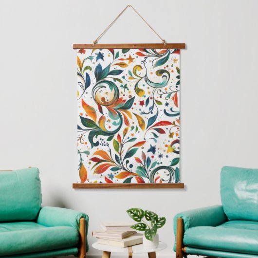 -geïnspireerde kleurrijke Paisley Leaf Pattern Hangend Wandkleed (Woonkamer)