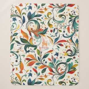 -geïnspireerde kleurrijke Paisley Leaf Pattern Sherpa Deken