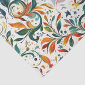 -geïnspireerde kleurrijke Paisley Leaf Pattern Tissuepapier (Detail)