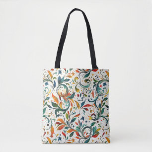 -geïnspireerde kleurrijke Paisley Leaf Pattern Tote Bag