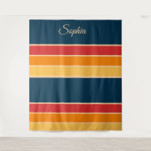 -geïnspireerde kleurrijke strepen ontwerp wandtapi wandkleed (Voorkant)