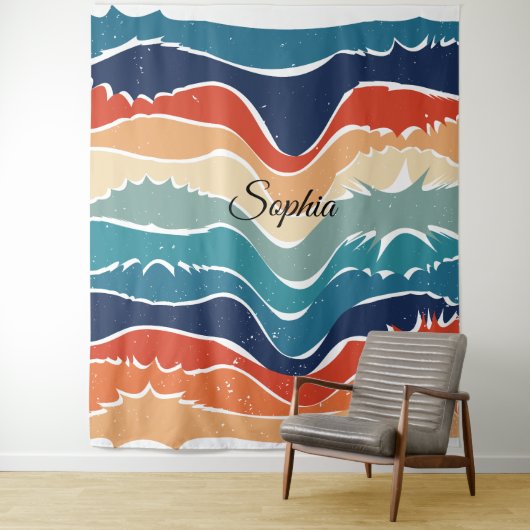 -geïnspireerde kleurrijke strepen ontwerp wandtapi wandkleed (In situ)