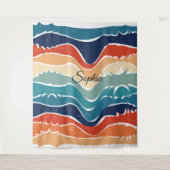 -geïnspireerde kleurrijke strepen ontwerp wandtapi wandkleed (Voorkant)