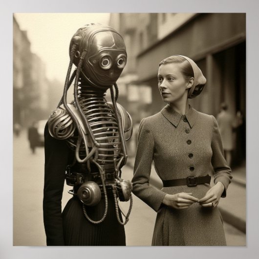 geïnspireerde kunst print: boeiende vrouw en poster (Voorkant)