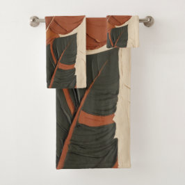 Geïnspireerde lagen | Moderne bladschilderkunst Bad Handdoek