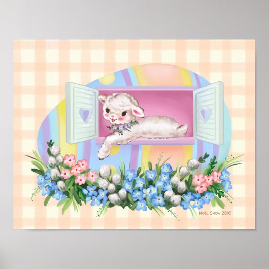  Geïnspireerde Lamb in Paaseieren Art Print (Voorkant)