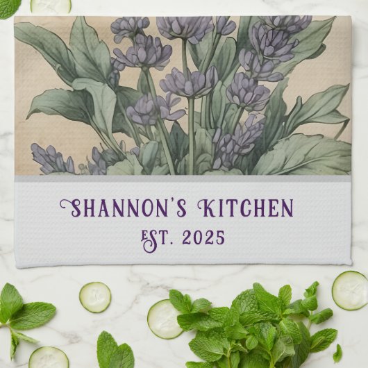 -geïnspireerde Lavendel Kruidenapotheker Theedoek (Gevouwen)