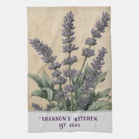 -geïnspireerde Lavendel Kruidenapotheker Theedoek (Verticaal)