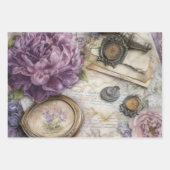 geïnspireerde lavendel pioenrozen inpakpapier vel (Voorkant 2)