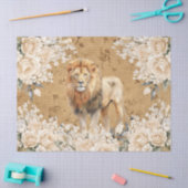  geïnspireerde leeuw & witte rozen decoupage tissuepapier (Craft)