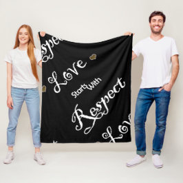 Geïnspireerde liefde en respect Gezegde citaat Fleece Deken