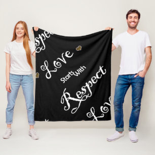 Geïnspireerde liefde en respect Gezegde citaat Fleece Deken