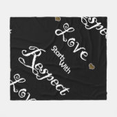 Geïnspireerde liefde en respect Gezegde citaat Fleece Deken (Voorkant (Horizontaal))