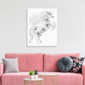 Geïnspireerde Magic Unicorn 6 Canvas Afdruk (Insitu (Woonkamer))