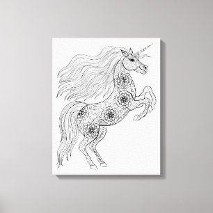 Geïnspireerde Magic Unicorn 6 Canvas Afdruk