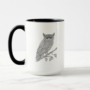 Geïnspireerde Magische Owl die op Tak zit Mok