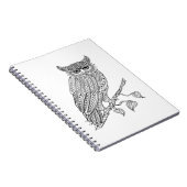 Geïnspireerde Magische Owl die op Tak zit Notitieboek (Rechterzijde)