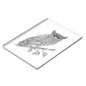 Geïnspireerde Magische Owl die op Tak zit Notitieboek (Linkerzijde)