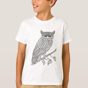 Geïnspireerde Magische Owl die op Tak zit T-shirt