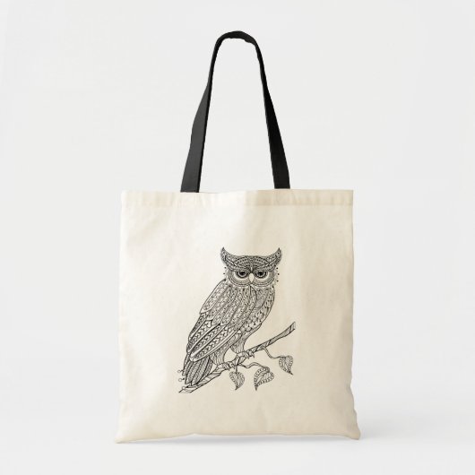 Geïnspireerde Magische Owl die op Tak zit Tote Bag (Voorkant)