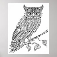 Geïnspireerde Magische Owl Zitten op Tak 2