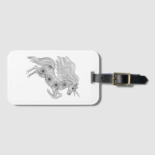 Geïnspireerde magische unicorn bagagelabel (Voorkant (horizontaal))