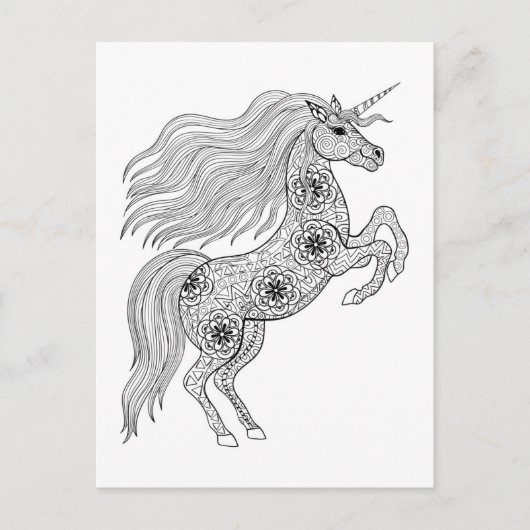 Geïnspireerde magische unicorn briefkaart (Voorkant)
